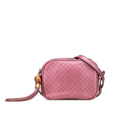 グッチ マイクログッチシマ バンブー ショルダーバッグ 309538 ピンク レザー レディース GUCCI 【中古】
